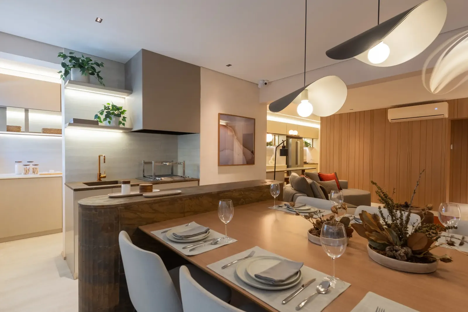 Sala de jantar integrada à cozinha · 134 m² · Boulevard Butantã