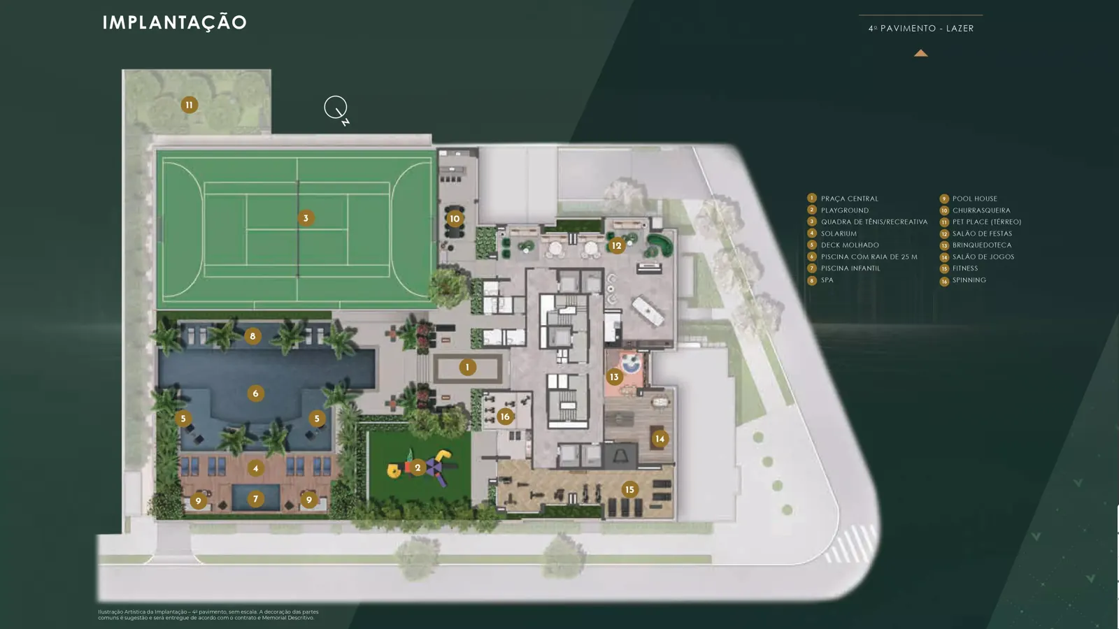 Implantação do lazer · Green View Residence