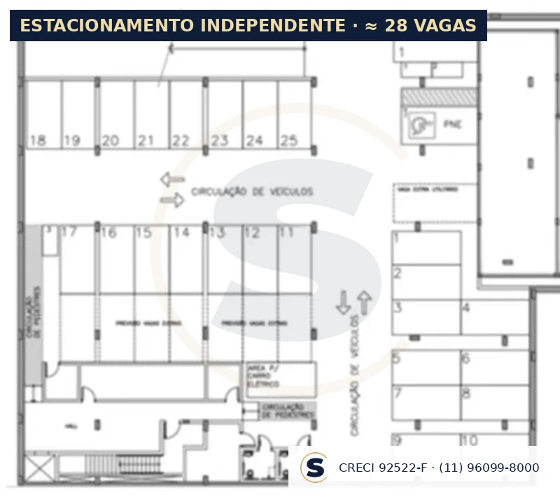 Estacionamento independente · cerca de 28 vagas · Ativo de Renda Butantã