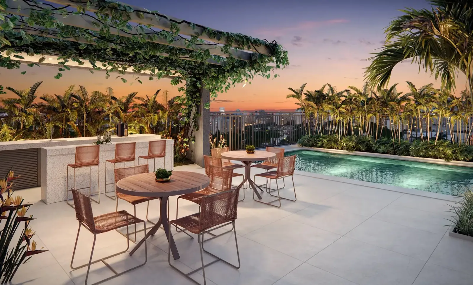 Piscina e deck · Raízes Premium Butantã