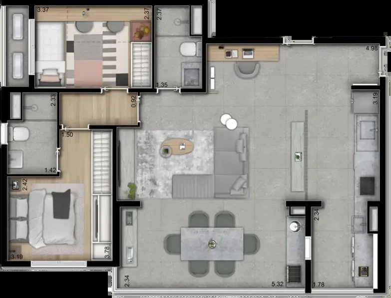 Planta 2 dorms. (1 suíte) · 85 m² · A partir de R$ 1.099.000 · Verdi Butantã